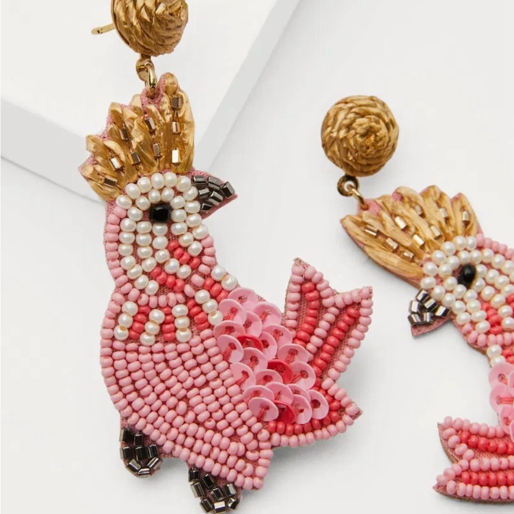 Boden Beaded Parrot Earrings